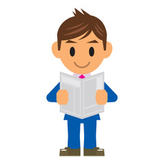 ビジネスマン イラスト 新聞