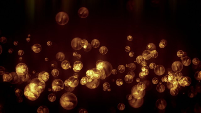 Abstract orange bubbles particles