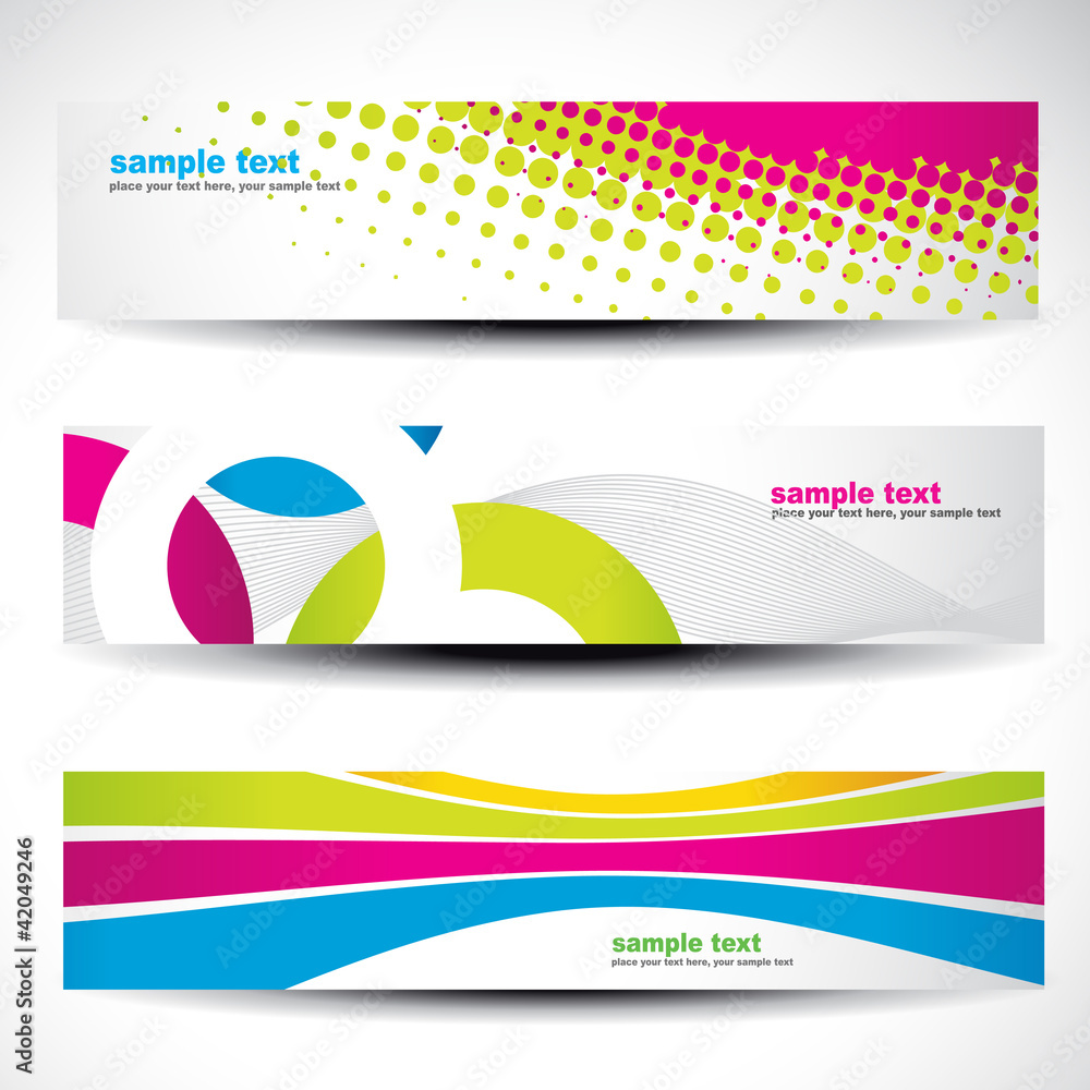 Sticker abstract header set