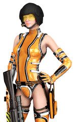 csi girl with thegun down closer