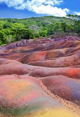 Main sight of Mauritius- Chamarel-seven-color lands. - 42052854