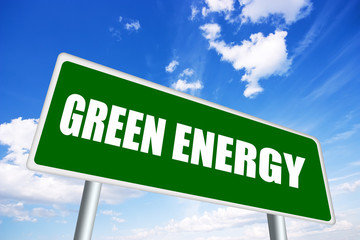 Green energy illustrated sign