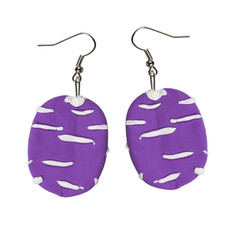 Earrings lilac color of the plastic clay