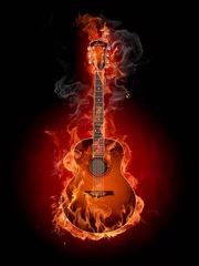  brandende gitaar © -Misha