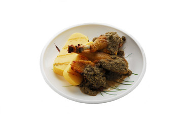 Duck in caper sauce Pato en salsa de alcaparras