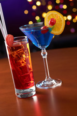 Summer cocktails in bar