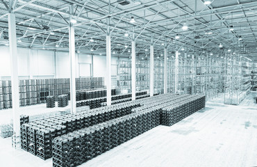 Big constitution for storage of finished goods at a factory