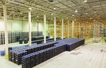 Big constitution for storage of finished goods at a factory