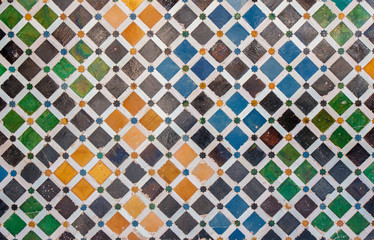 Tile decoration, Alhambra palace, Spain