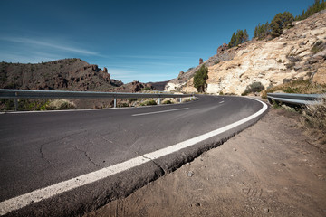 Winding mountain road, Canary Island Tenerife, Spain