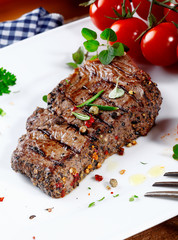 Succulent tender peppered steak