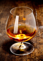Glowing goblet of rich cognac