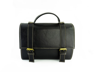 black leather bag