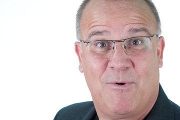 Headshot emotional male man senior