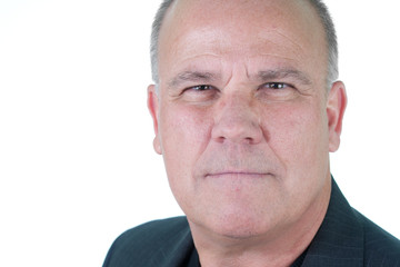 Headshot emotional male man senior