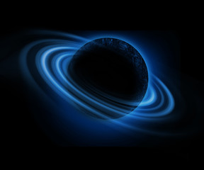 Frozen Ice Planet with Rings, Isolated
