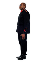 Side view of a stylish young african man