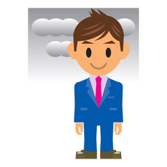 ビジネスマン イラスト 曇り