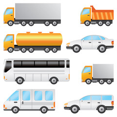 Set of vehicles.
