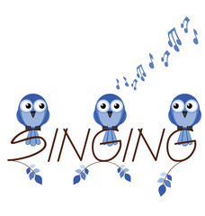 Singing twig text isolated on white background