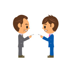 ビジネスマン イラスト 名刺交換