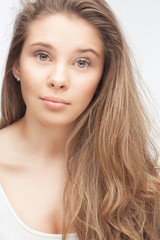 Fototapeta premium bright closeup portrait picture of beautiful woman