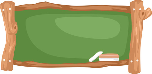 blackboard with chalk and brush