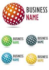 3D business logo color sphere desing