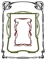 Abstract framework from the bound lines in style art-nouveau
