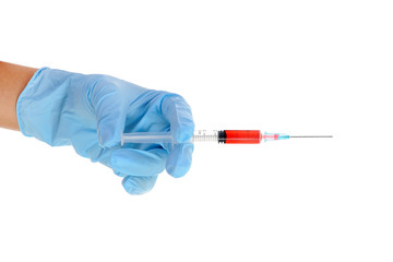 nurse with a syringe in his hand.