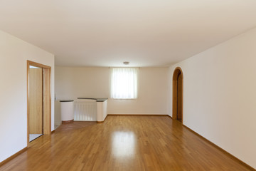 new classic house, interior, empty room with wooden floor