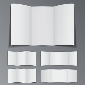 Set of different folded paper booklet