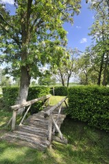 Wooden bridge on the farm