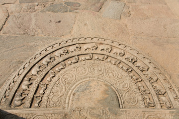 Moonstone in Ancient Vatadage (Buddhist stupa) in Pollonnaruwa