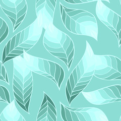 Fototapeta na wymiar Vector illustration of leaves. (Seamless stylish pattern)