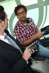 Checking passenger tickets on the tram © auremar