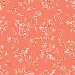 Vector background with hand drawn flowers. (Seamless Pattern)