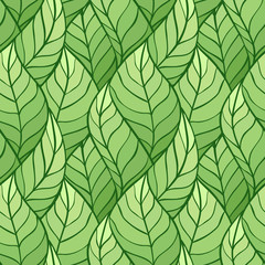 Vector illustration of leaves. (Seamless stylish pattern)