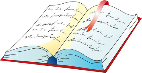 The book is open, your text in the book