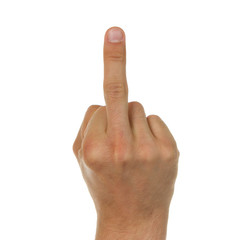 Man showing his middle finger