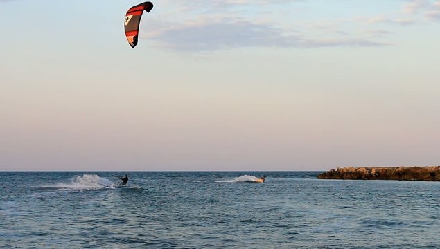 Kite surfers in the sea