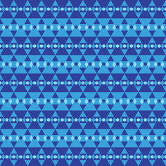 seamless pattern of blue triangle and circle