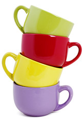 Set of colorful mugs