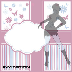 Invitation with woman silhouette