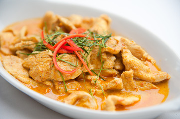 Dried red pork coconut curry (Panaeng) : Famous Thai food - obrazy, fototapety, plakaty