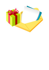 vector icon letter and gift box