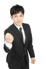 ガッツポーズのビジネスマン