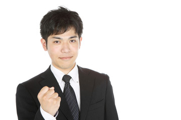 ガッツポーズのビジネスマン