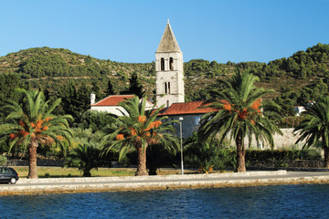 A monastery at the bay of Vis town at the Croatian island Vis