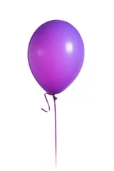 Schilderijen op glas purple balloon isolated on white © nikkytok